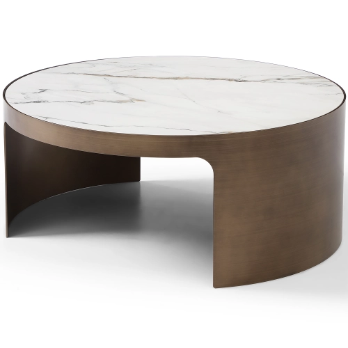 Monolith Coffee Table in Ceramic & Brushed Bronze